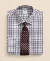 Stretch Supima® Cotton Non-Iron Pinpoint Oxford Ainsley Collar, Check Dress Shirt | Brooks Brothers online