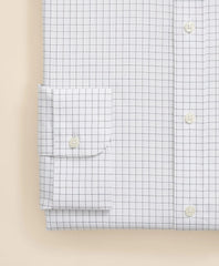 Stretch Supima® Cotton Non-Iron Pinpoint Oxford Ainsley Collar, Windowpane Dress Shirt | Brooks Brothers sale