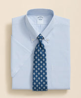 Stretch Supima® Cotton Non-Iron Polo Button Down Collar, Mini Stripe Short-Sleeve Dress Shirt | Brooks Brothers sale