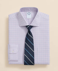 Stretch Supima® Cotton Non-Iron Royal Oxford English Spread Collar, Checked Dress Shirt | Brooks Brothers discount