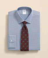 Stretch Supima® Cotton Non-Iron Textured Dobby Ainsley Collar, Graph Check Dress Shirt | Brooks Brothers cheap
