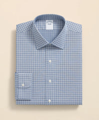 Stretch Supima® Cotton Non-Iron Textured Dobby Ainsley Collar, Graph Check Dress Shirt | Brooks Brothers cheap