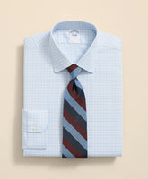 Stretch Supima® Cotton Non-Iron Textured Dobby Ainsley Collar, Graph Check Dress Shirt | Brooks Brothers cheap