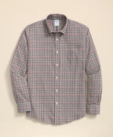 Stretch Supima® Cotton Non-Iron Twill Polo Button Down, Check Sport Shirt | Brooks Brothers online shop