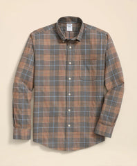 Stretch Supima® Cotton Non-Iron Twill Polo Button Down, Glen Plaid Sport Shirt | Brooks Brothers discount