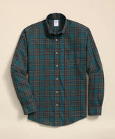 Stretch Supima® Cotton Non-Iron Twill Polo Button Down, Plaid Sport Shirt | Brooks Brothers online shop