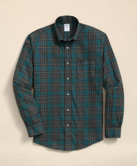 Stretch Supima® Cotton Non-Iron Twill Polo Button Down, Plaid Sport Shirt | Brooks Brothers online shop