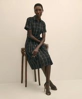 Supima® Cotton Belted Windowpane Shirt Dress | Brooks Brothers sale