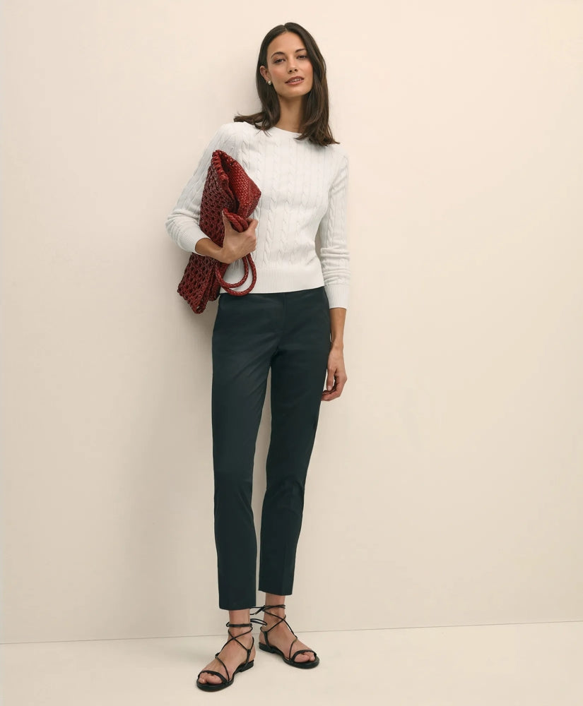 Supima® Cotton Cable Crewneck Sweater | Brooks Brothers online
