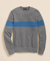 Supima® Cotton Crewneck Chest Stripe Sweater | Brooks Brothers discount