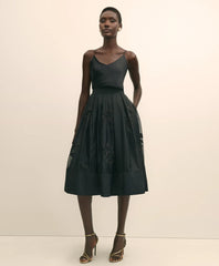 Taffeta Skirt With Embroidered Organza Overlay | Brooks Brothers sale