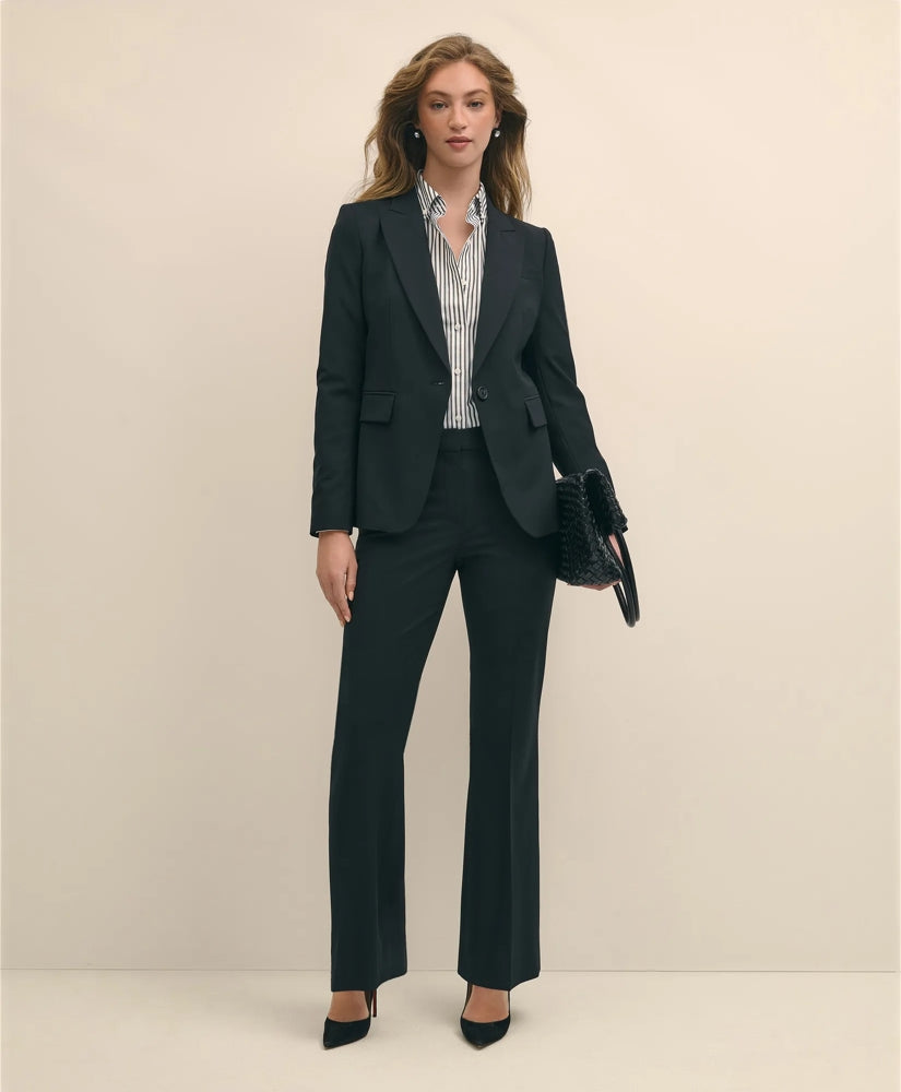 The Essentials Brooks Brothers Stretch Wool Flare Leg Trousers | Brooks Brothers sale