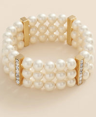 Triple Strand Stretch Faux-Pearl Bracelet | Brooks Brothers on sale