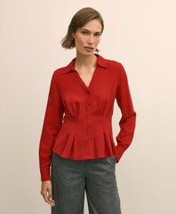 Viscose Peplum Blouse | Brooks Brothers online