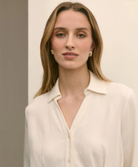 Viscose Pleated Peplum Blouse | Brooks Brothers discount