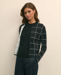 Windowpane Open Cardigan | Brooks Brothers online