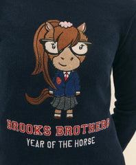 Women's Lunar New Year Merino-Wool-Blend Intarsia Crewneck Sweater | Brooks Brothers cheap