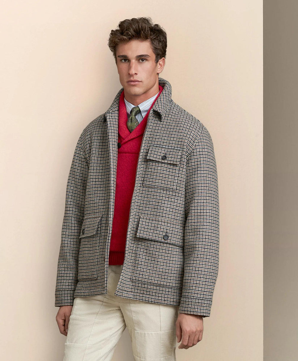 Wool Blend Double-Faced Guncheck Walking Coat | Brooks Brothers online