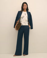 Wool Blend Hopsack Wide-Leg Pants | Brooks Brothers on sale
