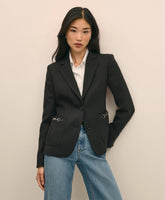Wool-Blend Horsebit Detail Jacket | Brooks Brothers online shop