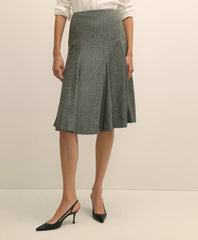 Wool-Blend Pleated Herringbone Skirt | Brooks Brothers sale