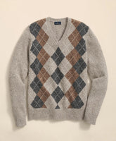 Wool Blend V-Neck Argyle Sweater | Brooks Brothers discount
