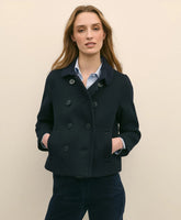 Wool Cropped Peacoat With Sweater Collar | Brooks Brothers sale