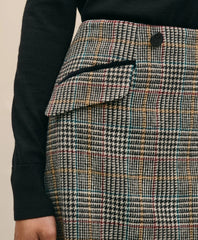 Wool Multi-Check Wrap Mini Skirt | Brooks Brothers online shop