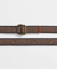 Duck Embroidered Leather Tab D-Ring Belt | Brooks Brothers sale