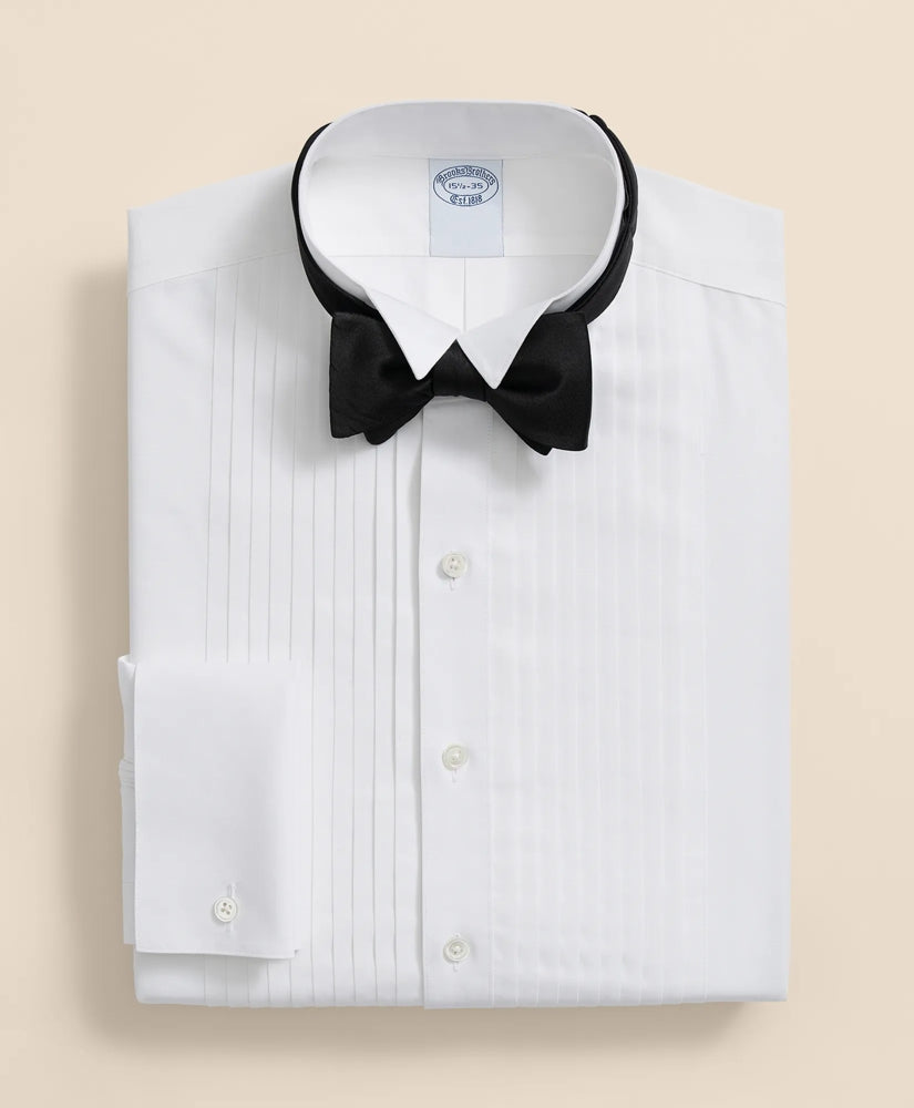 Stretch Supima® Cotton Broadcloth Wing Collar, Tuxedo Shirt | Brooks Brothers for sale