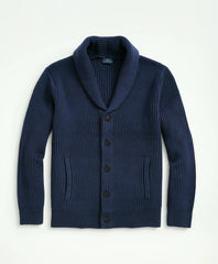 Ribbed Cotton Shawl Collar Cardigan | Brooks Brothers on sale
