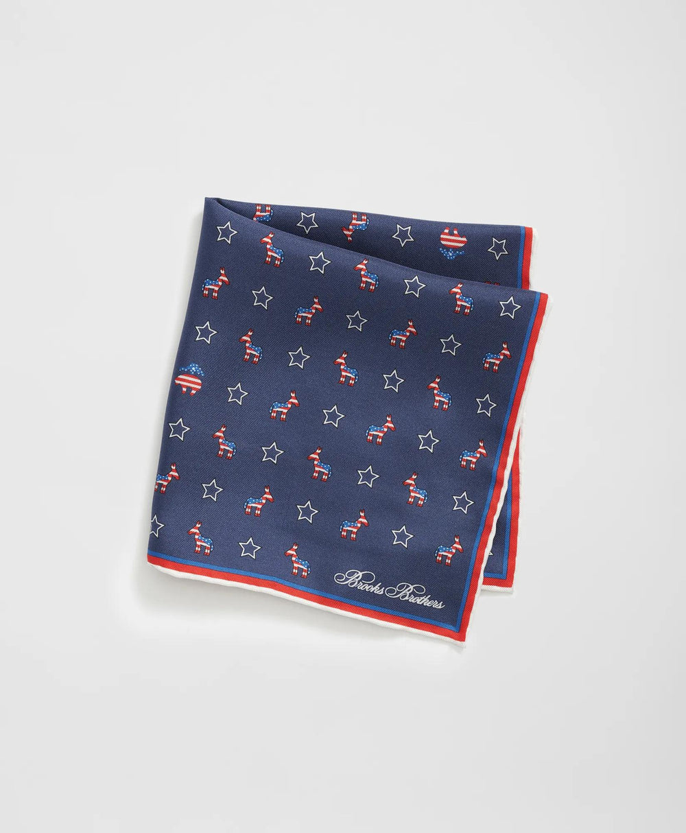 Donkey Motif Silk Pocket Square | Brooks Brothers cheap