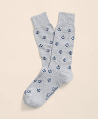 Cotton Blend Anchor Motif Socks | Brooks Brothers discount