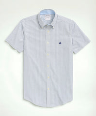 Stretch Non-Iron Oxford Button-Down Collar, Bengal Stripe Short- Sleeve Sport Shirt | Brooks Brothers sale