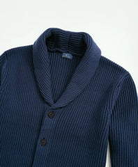 Ribbed Cotton Shawl Collar Cardigan | Brooks Brothers on sale