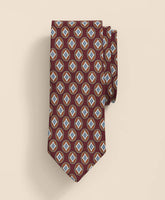 Linen-Silk Geometric Oval Motif Tie | Brooks Brothers sale