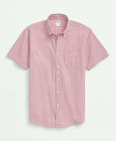 Washed Cotton Seersucker Button-Down Collar, Stripe Short-Sleeve Sport Shirt | Brooks Brothers cheap