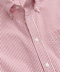 Washed Cotton Seersucker Button-Down Collar, Stripe Short-Sleeve Sport Shirt | Brooks Brothers cheap