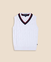 Boys Classic Cable Knit Tennis Vest | Brooks Brothers on sale