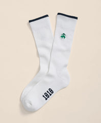 Cotton Blend Contrast Tipped Ribbed Socks with Golden Fleece® Embroidery | Brooks Brothers on sale