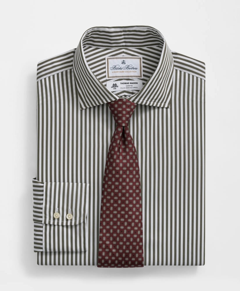 Brooks Brothers X Thomas Mason® Cotton English Collar, Striped Dress Shirt | Brooks Brothers online