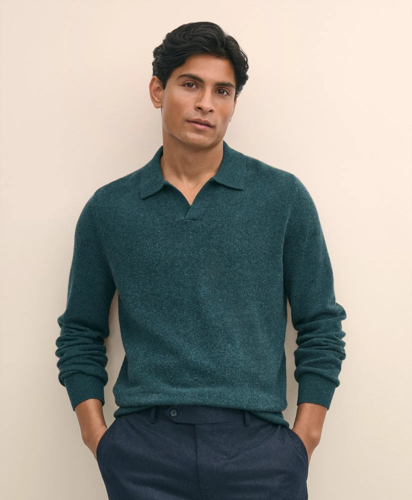 3-Ply Cashmere Jonny Collar Polo Sweater | Brooks Brothers cheap