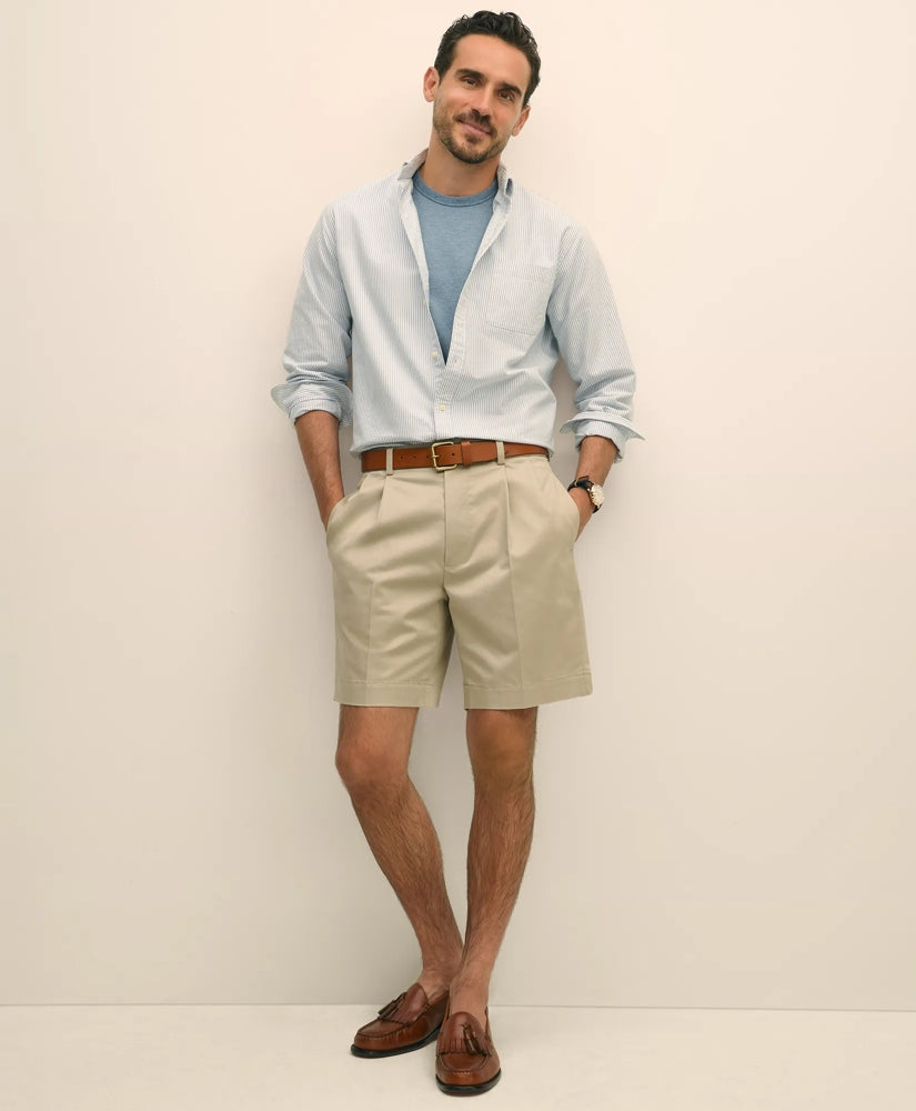 8" Pleat Front Stretch Advantage Chino® Shorts | Brooks Brothers cheap