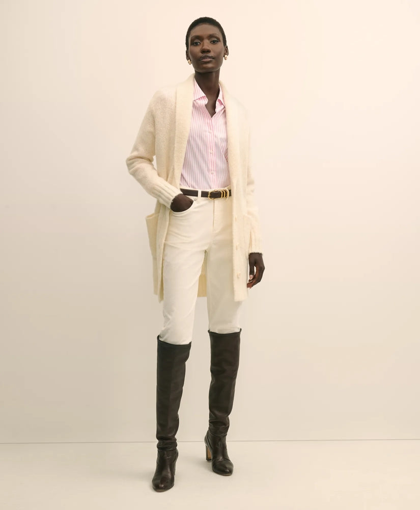 Alpaca-Wool Blend Shawl Collar Tunic Cardigan | Brooks Brothers sale