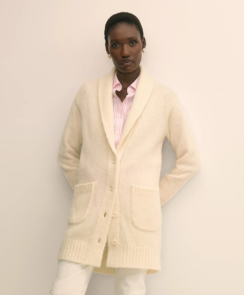 Alpaca-Wool Blend Shawl Collar Tunic Cardigan | Brooks Brothers sale