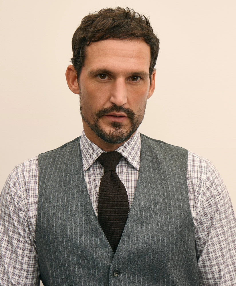 Archive Pinstripe Vest in Wool Flannel | Brooks Brothers for sale