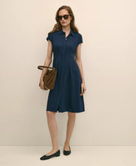 A-Line Pleated Shirt Dress | Brooks Brothers online shop