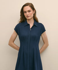 A-Line Pleated Shirt Dress | Brooks Brothers online shop