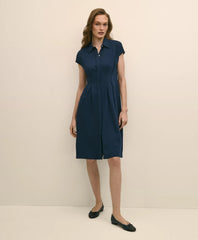A-Line Pleated Shirt Dress | Brooks Brothers online shop