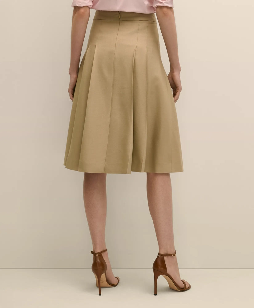 A-Line Wool-Blend Pleated Skirt | Brooks Brothers discount